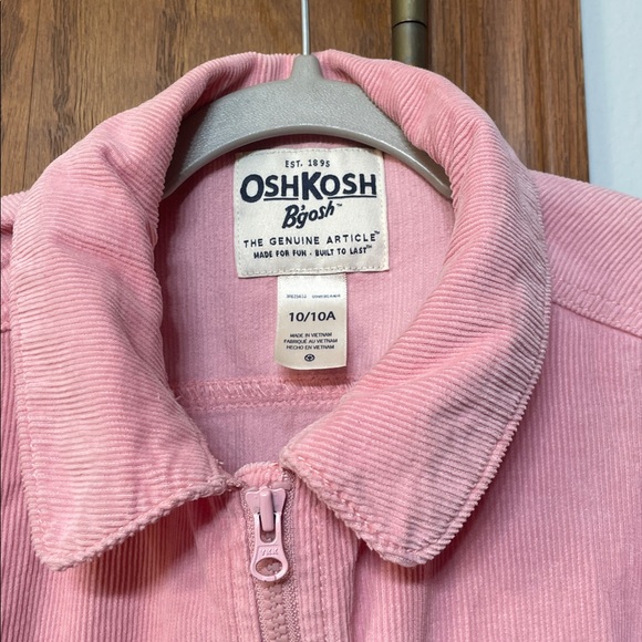 OshKosh B'gosh UEC Girls Size 10 Pink corduroy zip up Jacket pockets - Picture 6 of 11